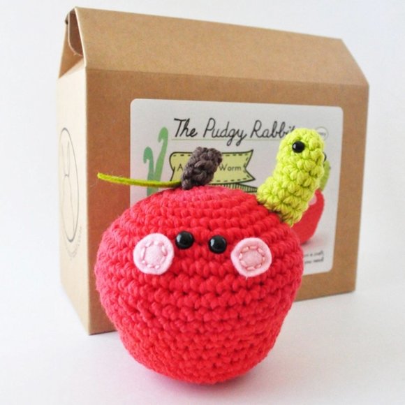 The Pudgy Rabbit Other - Apple and Worm Crochet Kit